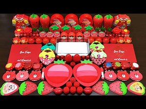 RED Slime ! Mixing Random into GLOSSY Slime ! Satisfying Videos #144