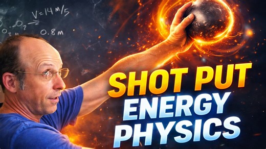 Projectile motion and human power in shot put physics