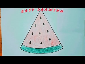 How to draw watermelon 🍉 Drawing easy. Draw a cute watermelon icecream Drawing step by step.