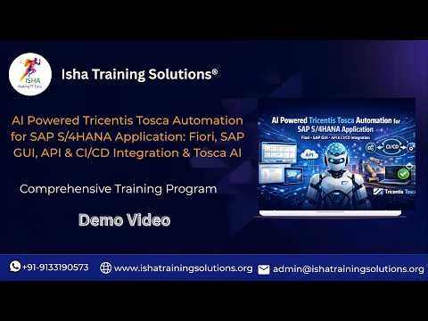 TOSCA SAP Demo video on 10th March 2026.Pls contact or WhatsApp us on +91-9133190573 to enroll.