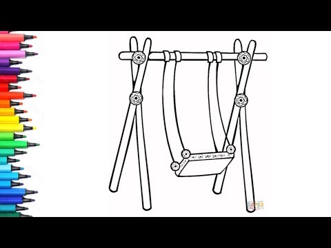 How To Draw Playground Swing dibujo Drawing, Painting & Coloring For Kids and Toddlers_ Child Art