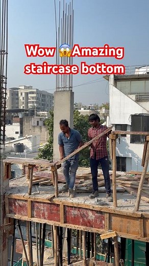 Wow 😱 amazing staircase bottom shuttering construction work #shorts #trending #construction #work