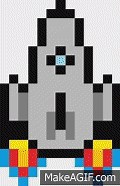 Pixel art spaceShip on Make a GIF