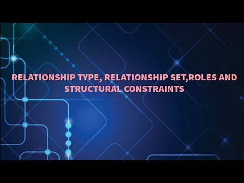 RELATIONSHIP TYPE, RELATIONSHIP SET,ROLES AND STRUCTURAL CONSTRAINTS EXPLAINED