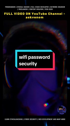 WI-FI SECURITY YouTube channel - askvenom learn how to safeguard your security and avoid potential breaches. Don't let your information fall into the wrong hands-take action now to secure your digital life! Using this tool for research purposes only, you can understand the risks associated with unprotected pass, It highlights the importance of securing your security to prevent accidental exposure. how can WiFi get hacked and how to be protected. cyber security awareness program srilanka #askveno