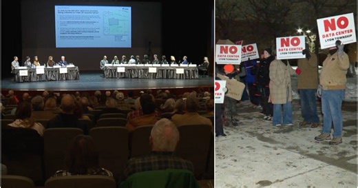 Lyon Township holds study meeting on data center project, residents protest plan