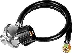 Universal Propane Hose with Regulator Gas Grill Regulator and Hose Replacement Parts for Weber Gas Grill, Blackstone Griddles Grill, Nexgrill, Fire Pit Table, Most LP Gas Grills (2ft)