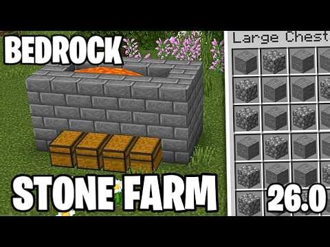 Easy COBBLESTONE and STONE Farm Tutorial! Minecraft Bedrock 26.0