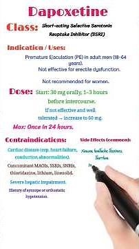 Dapoxetine Tablets | Uses, Dose, Side Effects & Contraindications | Premature Ejaculation Treatment