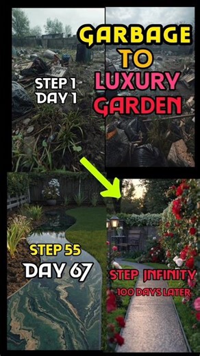 🌺Luxury Garden 🌷from a Garbage -Asmr||AMV 4k|| #ai #building #building #construction #timelapse #wow