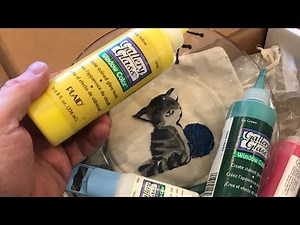 using GALLERY GLASS paint to make “designs on glass” (plaid)