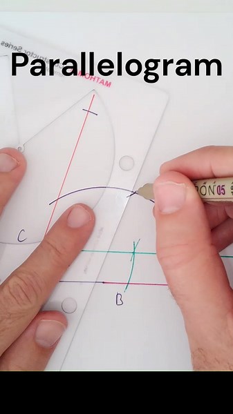 Geometric Construction of Parallelogram! #Geometry