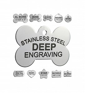 Custom Deep Engraved Stainless Steel Pet ID Tag - Personalized Dog Cat Tag - Etsy