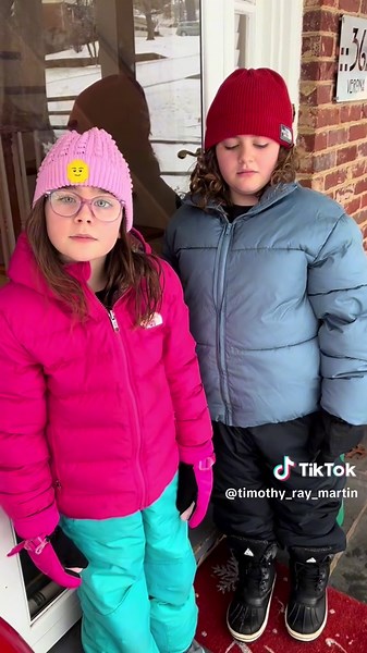 Kids Playing in the Snow on a Snow Day in New York City