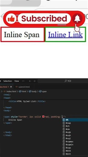 HTML Inline Elements Explained | Inline vs Block Basics | The Creative Developer #tcd