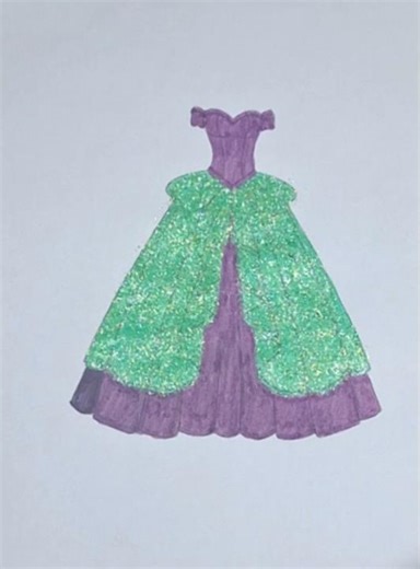 Glitter Dress Coloring ✨️🎨 #drawing #coloring #painting