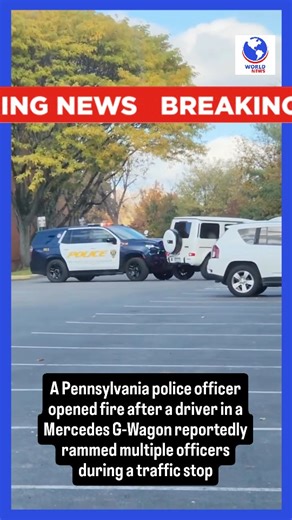 A Pennsylvania police officer opened fire after a driver in a Mercedes G-Wagon reportedly rammed multiple officers during a traffic stop… Officials say 21-year-old Dalton Janiczek has been arrested and is facing attempted murder charges! #Pennsylvania #Police #Mercedes #GWagon #Breaking #WakeUpWorld #News #HitandRun #worldnews #worldnewsapp #newsapp #breakingnews #news | World News