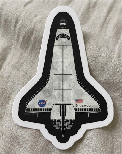 Endeavour NASA Space Shuttle Sticker, Space Shuttle OV-105 Decal, Retro NASA Vinyl Sticker, Astronaut Aesthetic Laptop Water Bottle Sticker - Etsy