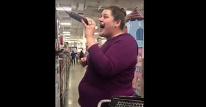 Mom Becomes Sensation After Singing Impromptu Karaoke At Discount Store