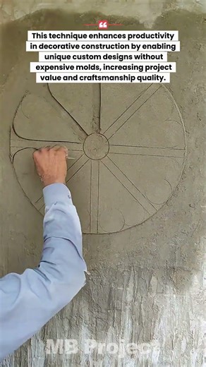 Amazing Cement Wall Art Technique | Geometric Floral Plaster Design by Hand