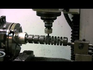 Boxer 6 cylinder model engine crankshaft machined on Golmatic CNC mill - HD video