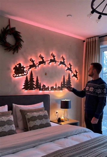 Guirlande lumineuse Père Noël pour déco salon Noël 2026