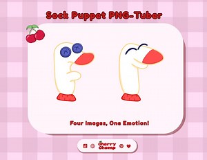 Cute Sock Puppet Pngtuber – Streaming Reactive Images (digital Download) - Etsy UK