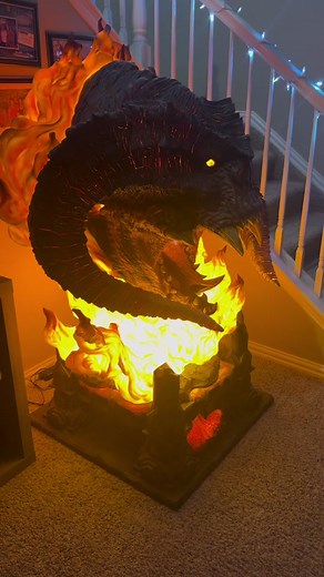 Impressive Life Size Balrog Bust Statue by Queen Studios