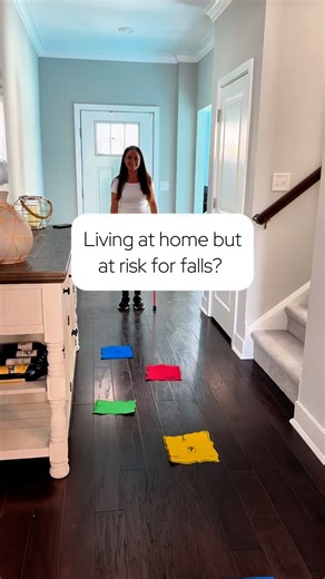 The Note Ninjas on Instagram: "Fall prevention is multi-faceted—balance, coordination, visual scanning, safety awareness, and planning all matter. This obstacle course targets: ✔️ Stepping diagonally to targets → simulates moving around furniture or reaching across the kitchen without losing balance. ✔️ Uneven surfaces → prepares patients for rugs, grass, or uneven flooring transitions inside and outside the home. ✔️ Thresholds → mirrors stepping over doorframes, surface changes, or sliding glas