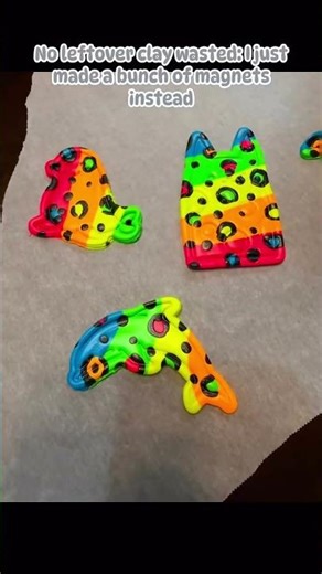 Lisa Frank inspired polymer clay magnets￼ #diy #howto #polymerclay #youtubeshorts