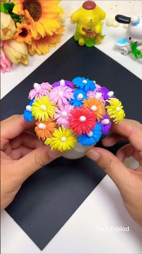How to make a flower using plastic straw | DIY Flower Craft 🌸
