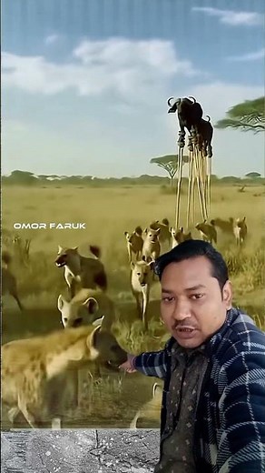 The buffalo is walking on bamboo sticks. #attitude #motivation #inspiredaily #statusmotivational