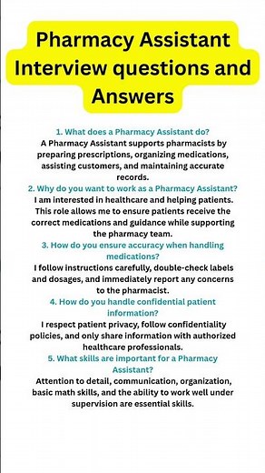 Pharmacy Assistant Interview Questions and Answers | How to PASS your Interview