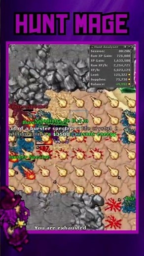 Mage 200+ em Burster Spectre XP Insano! 💀📈 #tibia #tibiahunt #games