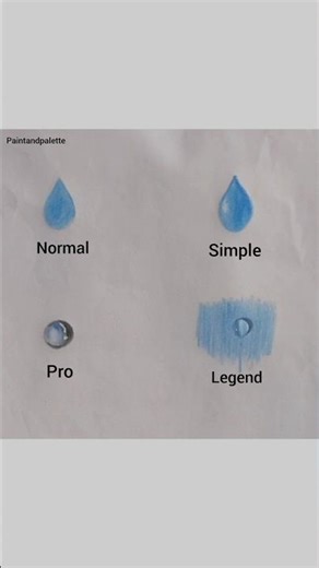 How to Draw a Drop of Water💧( Normal vs Simple vs Pro vs Legend )