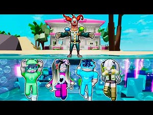 Construí una BASE BAJO el AGUA para ESCONDERME del PAYASO MALVADO en Brookhaven Roblox