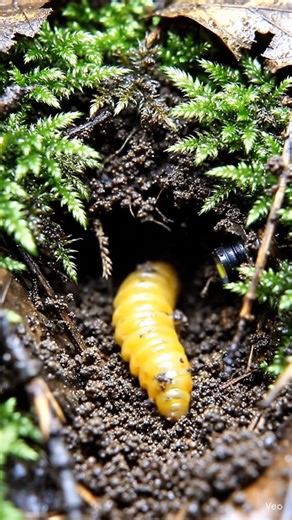 Firefly Larva POV: Real Micro-Camera Journey Inside Living Soil Ecosystem