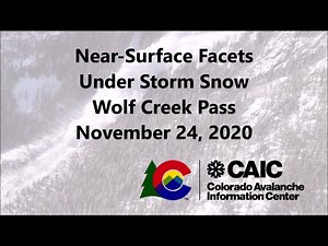 Wolf Creek Pass and parts of the Southern Mountains are having a great start to the winter. This video takes a look at how the snowpack is shaping up and what to watch for with the recent snow. | Colorado Avalanche Information Center - CAIC