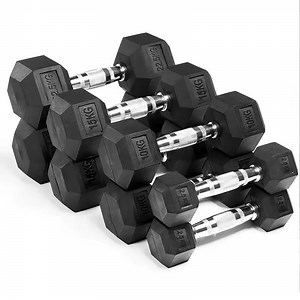 [Hot Item] Chinese Professional Fitness Manufacturer Home Gym Free Weight Rubber Hexagonal Dumbbells