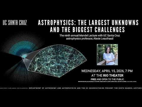 2026 Mandel Astronomy Lecture: "Astrophysics – The Largest Unknowns and the Biggest Challenges"