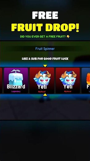 THE FREE FRUIT LUCK 🍀 #roblox #bloxfruits #shorts