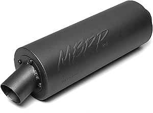 MBRP AT-6400SP ATV Straight Core Slip On Muffler Exhaust, Moderate Sound, Black Coated Aluminized Steel, Fits Yamaha YFM Raptor 660 2001-2005