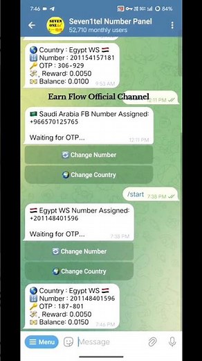 Virtual Phone Number Telegram Bot 😱 Free Whatsapp Number #virtual #number #whatsapp #bot