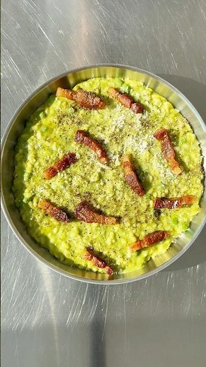 pancetta + green pea risotto