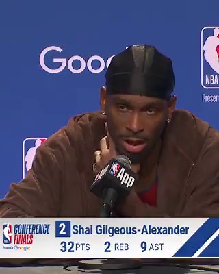 "The team was huge tonight." After dropping 32 points in OKC's Game 5 win, SGA gives all the credit to his teammates 💪Thunder take a 3-2 series lead in the West Finals!