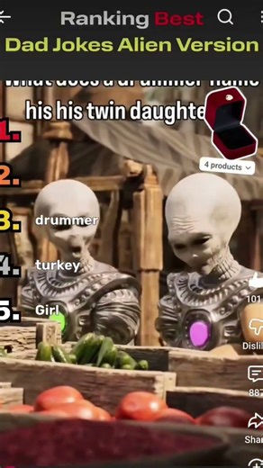 ranking alien dad jokes