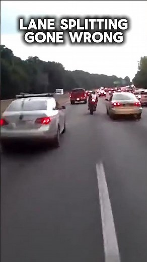 Lane Splitting Motorcycle Crash #ridesafe