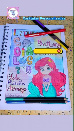 Ideas de Carátulas Personalizadas para Niñas | Inicio de Clases