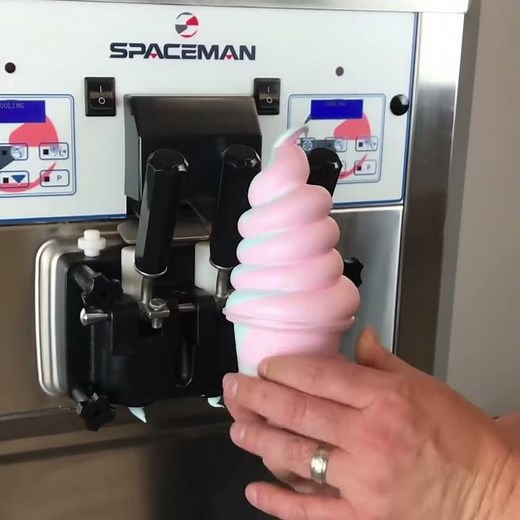 Blue and Pink soft serve ice cream swirl. Spaceman USA 6250AH