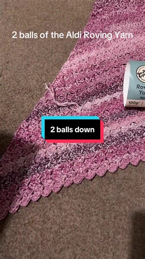 2 balls down 4 to go! What are you making with the @Aldi UK roving yarn? #c2c #crochet #crochetersoftiktok #crochetaddiction #fyp